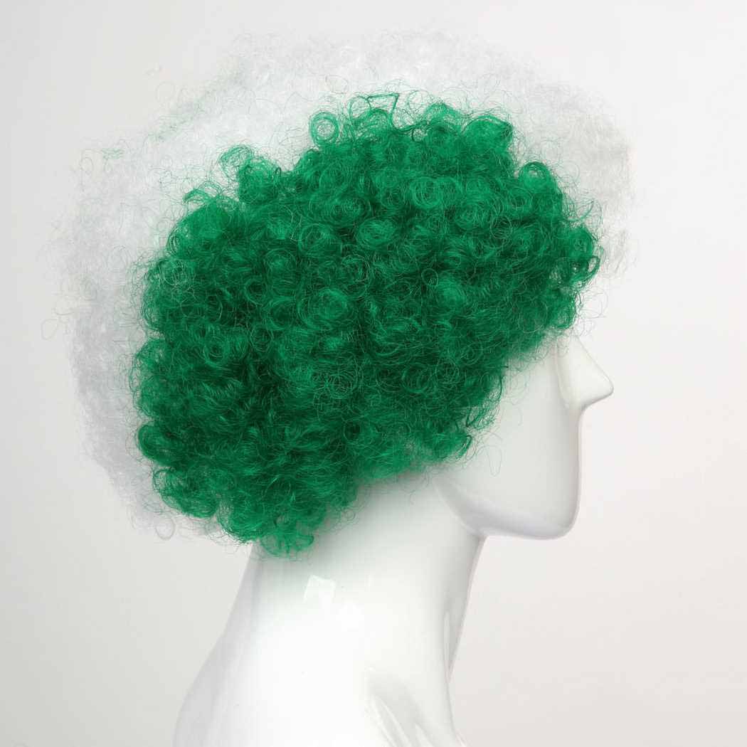 flagwigs, football wigs, fan wigs, afro wigs, mullet wigs, bob wigs, euro wigs,  premier league wigs,Nigeria Afro Wig 