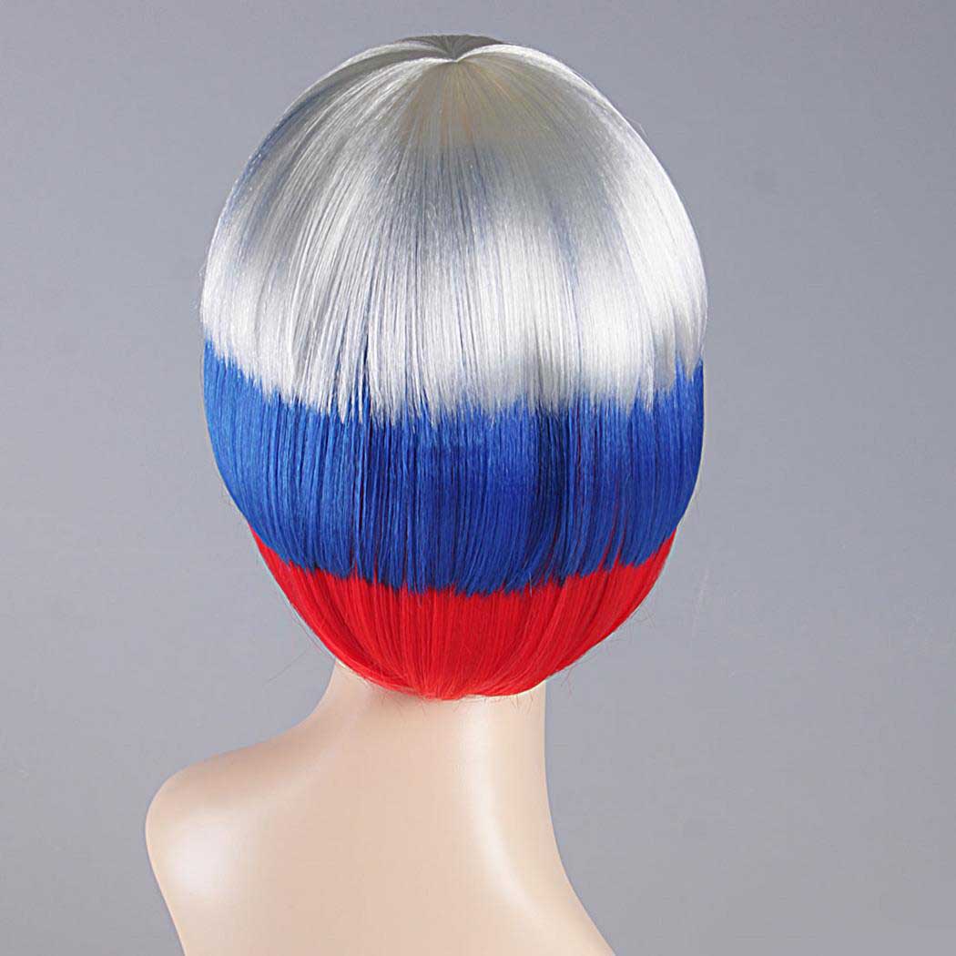 flagwigs, football wigs, fan wigs, afro wigs, mullet wigs, bob wigs, euro wigs,  premier league wigs,Russia Bob Wig 