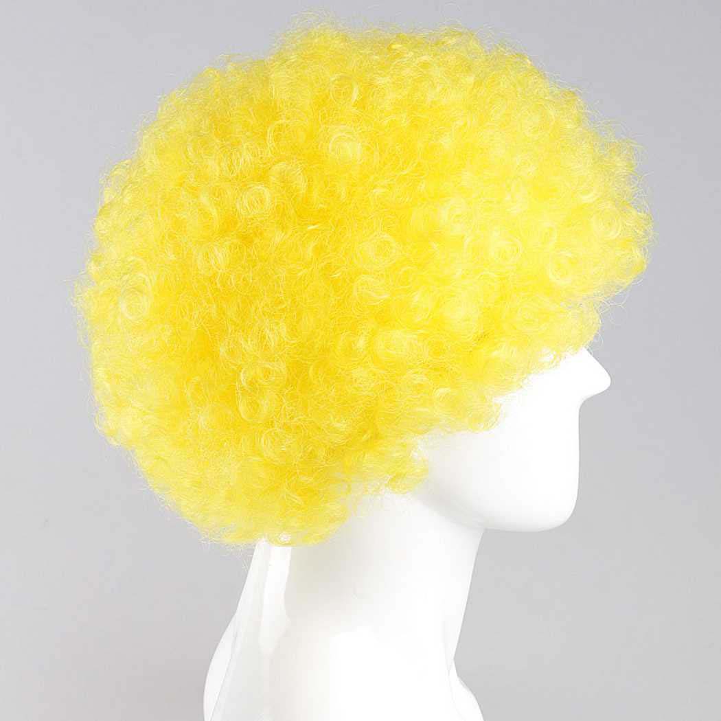 flagwigs, football wigs, fan wigs, afro wigs, mullet wigs, bob wigs, euro wigs,  premier league wigs,Yellow Afro Wig