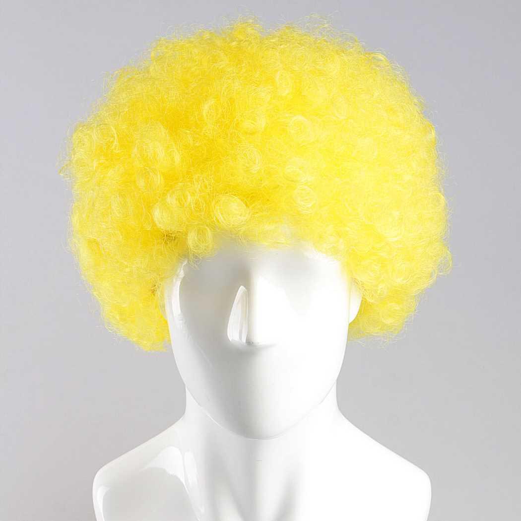 flagwigs, football wigs, fan wigs, afro wigs, mullet wigs, bob wigs, euro wigs,  premier league wigs,Yellow Afro Wig