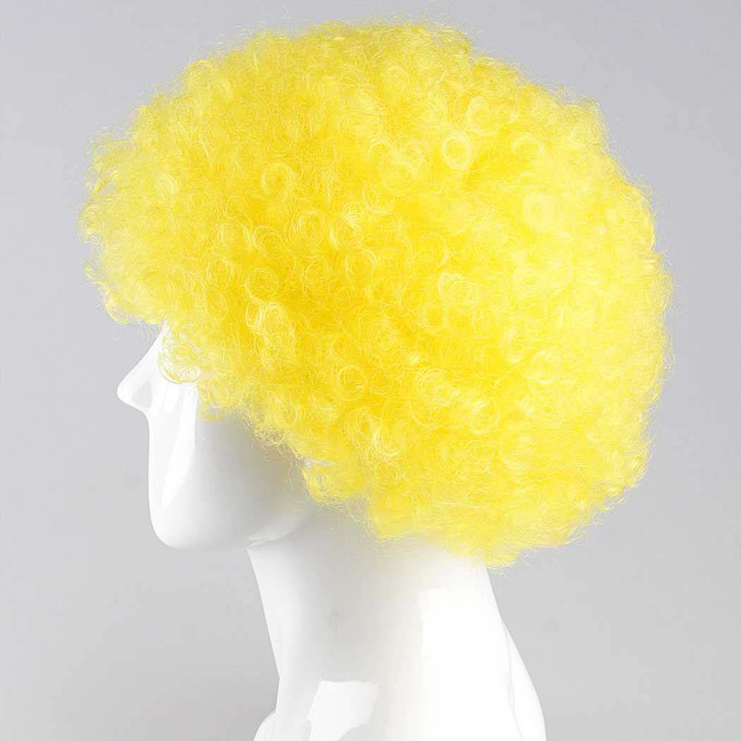 flagwigs, football wigs, fan wigs, afro wigs, mullet wigs, bob wigs, euro wigs,  premier league wigs,Yellow Afro Wig