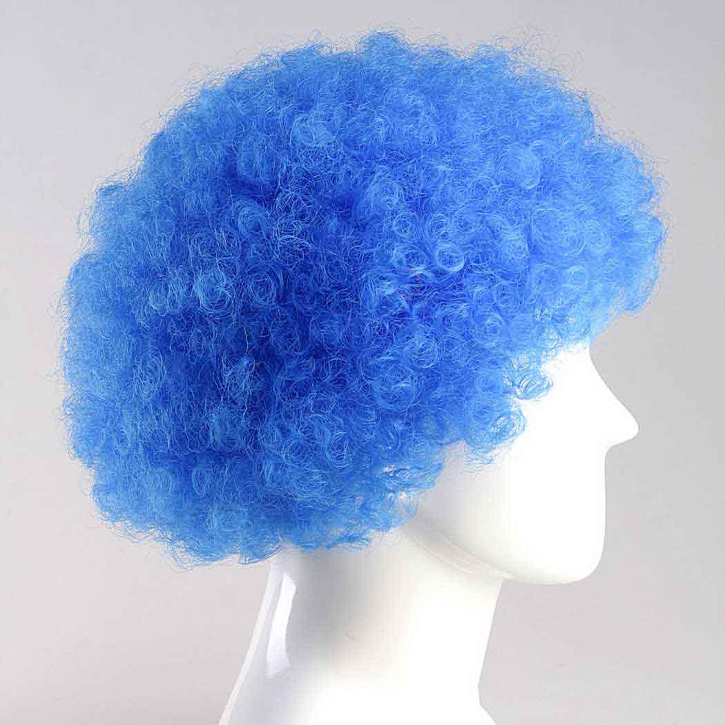 flagwigs, football wigs, fan wigs, afro wigs, mullet wigs, bob wigs, euro wigs,  premier league wigs,Blue Afro Wig