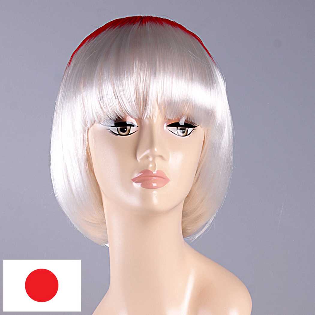 flagwigs, football wigs, fan wigs, afro wigs, mullet wigs, bob wigs, euro wigs,  premier league wigs,Japan Bob Wig 