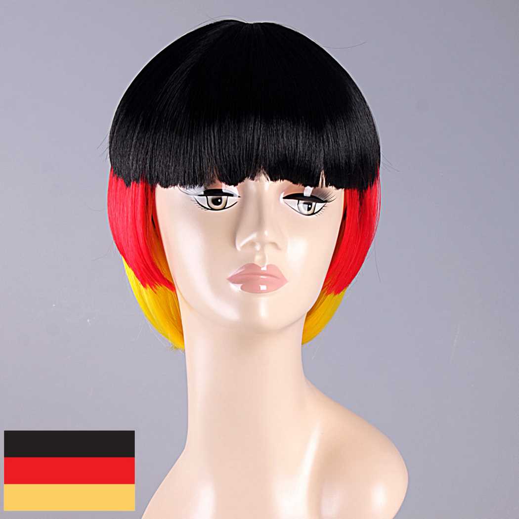 flagwigs, football wigs, fan wigs, afro wigs, mullet wigs, bob wigs, euro wigs,  premier league wigs,Germany Bob Wig 