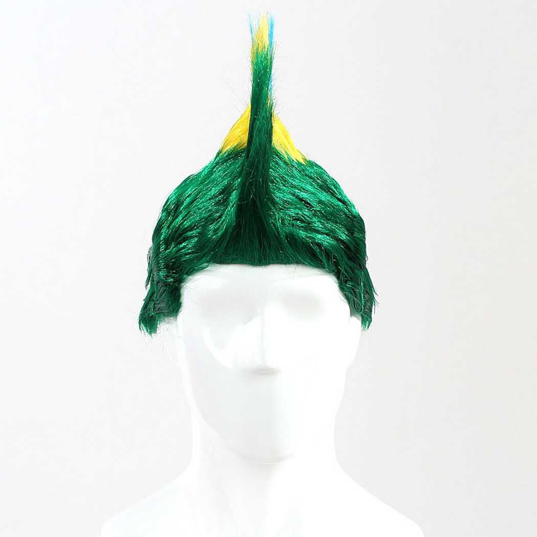 flagwigs, football wigs, fan wigs, afro wigs, mullet wigs, bob wigs, euro wigs,  premier league wigs,Brazil Punk Mullet Wig