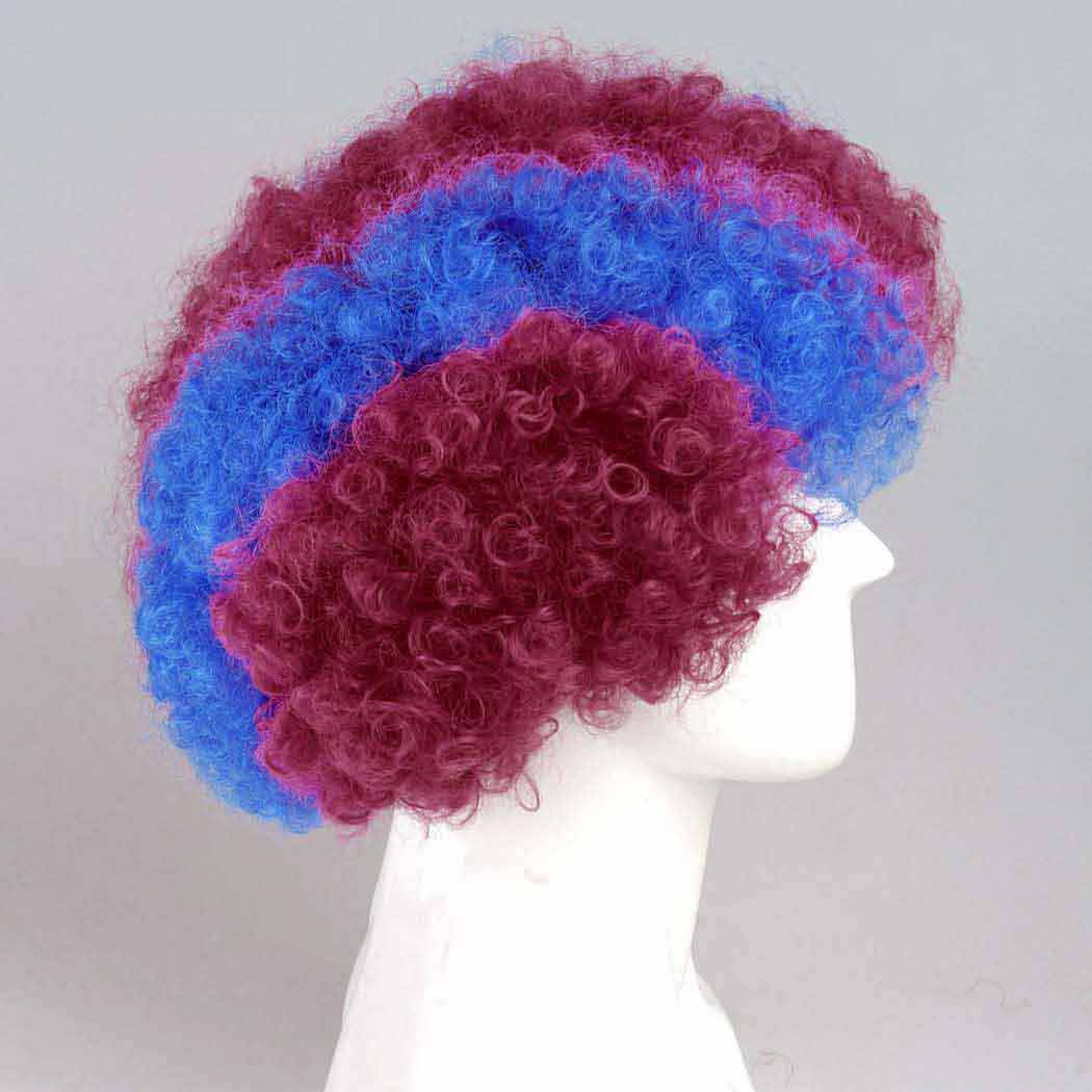 flagwigs, football wigs, fan wigs, afro wigs, mullet wigs, bob wigs, euro wigs,  premier league wigs,Barcelona Afro Wig A