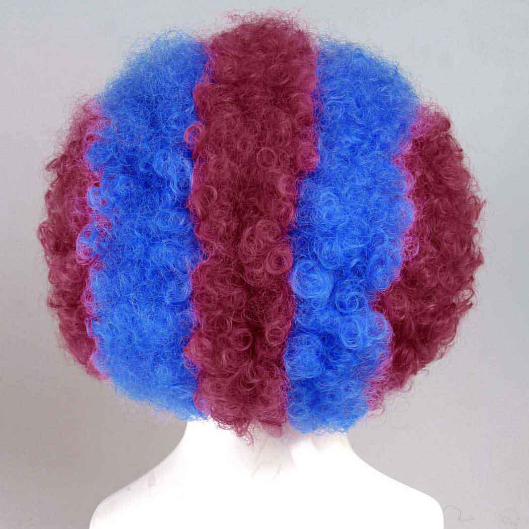 flagwigs, football wigs, fan wigs, afro wigs, mullet wigs, bob wigs, euro wigs,  premier league wigs,Barcelona Afro Wig A