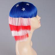 flagwigs, football wigs, fan wigs, afro wigs, mullet wigs, bob wigs, euro wigs,  premier league wigs,United States Bob Wig
