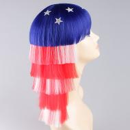 flagwigs, football wigs, fan wigs, afro wigs, mullet wigs, bob wigs, euro wigs,  premier league wigs,United States Long Wig