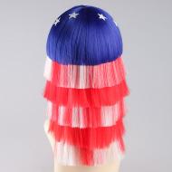 flagwigs, football wigs, fan wigs, afro wigs, mullet wigs, bob wigs, euro wigs,  premier league wigs,United States Long Wig