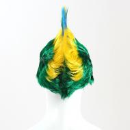 flagwigs, football wigs, fan wigs, afro wigs, mullet wigs, bob wigs, euro wigs,  premier league wigs,Brazil Punk Mullet Wig