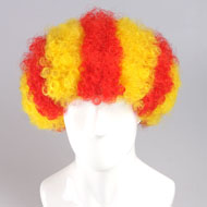 flagwigs, football wigs, fan wigs, afro wigs, mullet wigs, bob wigs, euro wigs,  premier league wigs,Spain BARCELONA Catalonian flag Wig Afro